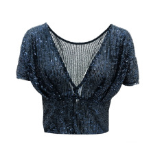Ladies' New Arrival Sequins Bling Bling Shining Sexy Fashion Top